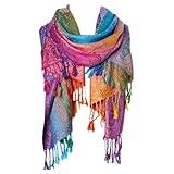 Fashion Women's Silk Scarf Luxury Satin Shawl Wraps pink