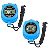 2 Pack Digital Sport Stopwatch Timer for Coaches, ON/Off Countdown Large Display Simple Stop Watch for Sports PE Teacher Coaches Referees, Blue