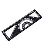 Zotemo 4-in-1 Geometry Set, Metal Math Ruler Kit- Aluminium Protractor, 2 Precision Triangles, Straight Edge Rule - Multifunctional Drafting& Measuring Small Ruler for Kids School - 6 inch, Black