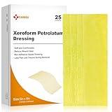 Carbou Medical Xeroform Petrolatum Dressing 5"x9", 25 Individual Pack, Non-Adherent Gauze Pads, Soft Fine Mesh Gauze Patch for Wound Care, Burns, Lacerations, Skin Grafts & Surgical Incisions