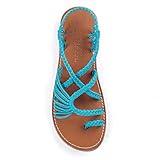 Plaka Palm Leaf Flat Summer Sandals for Women | Perfect for the Beach Walking & Dressy Occasions | Teal | Size 11