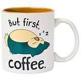 Silver Buffalo Pokemon Snorlax But First Coffee Ceramic Mug, 20 Ounces