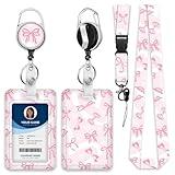 Lanyards for ID Badge Holder for Women Cute, Teacher Lanyard with ID Holder Clip,Retractable Keychain Badge Reel Heavy Duty, Teacher Nurse Work Office Gifts (#35:Butterfly)