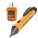 Klein Tools 80025 Outlet Tester Kit with GFCI Tester and Non-Contact Voltage Test Pen, 2-Piece