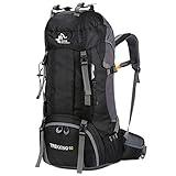 Bseash 60L Waterproof Hiking Camping Backpack with Rain Cover, Large Outdoor Sport Travel Daypack Rucksack for Climbing