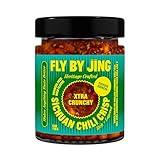 FLYBYJING Xtra Crunchy Sichuan Chili Crisp: Spicy, Tingly, Savory, Vegan, Nut-Free, Sugar Free Premium Chili Crunch - Good on Noodles, Proteins, Veggies and Everything, 6oz (Pack of 1)