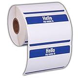 350 Pack Hello My Name is Stickers Identification Badges, 3.5" X 2.25" Peel and Stick for Conferences, Offices and Schools - Made in The USA (Blue 1 Pack)