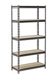Muscle Rack UR301260PB5P-SV Silver Vein Steel Storage Rack, 5 Adjustable Shelves, 4000 lb. Capacity, 60" Height x 30" Width x 12" Depth, Silver