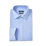 Year In Year Out Wrinkle Free Dress Shirt for Men Regular Fit Long Sleeve Wrinkle Resistant Shirt(Blue White 172,L)