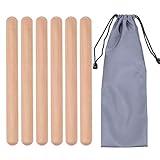3 Pairs Wood Claves Percussion Instrument, Classic Hardwood Musical Rhythm Sticks with a Carry Bag, 8 Inch Long
