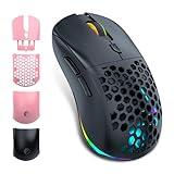 RAZEAK Ultra Custom Wireless Gaming Mouse Syww 8, Gaming Mouse 3395 Sensor 26000 DPI Triple-Mode (Wired+2.4 G+ BT5.0) Connection- with Software Programmable (Black)