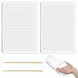 2 PCS Straight Line Stencil, 0.35inch Spacing Plastic Straight Line Guide Template Journal Stencils Envelope Lettering Guide Templates Writing Drawing Stencils Writing Ruler for Paper Card Aids