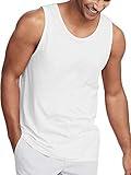 Hat and Beyond Mens Tank Top Soft Performance Boxing Gym Shirts Plain Muscle Tee (Large, 1hcc02_White)