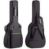 CAHAYA Acoustic Guitar Bag 0.35 In Thick Padding for 40 41 42 in Acoustic Guitars Waterproof Dual Adjustable Shoulder Strap Guitar Case Gig Bag with Back Hanger Loop, Green CY0291