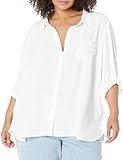 Tommy Hilfiger Womens Essential Elevated Basic Aero Roll Tab Button Down Shirt, Ivory