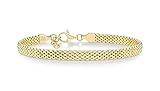 Miabella 18K Gold Over Sterling Silver Italian 5mm Mesh Link Chain Bracelet for Women, 925 Made in Italy (Length 6.5 Inches)