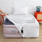Air Mattress Sheet Set Twin Size,3 Piece Deep Pocket Bed Sheet Set for 16-24 Inch Air Bed,Easy Inflate Access,Perfect for Guest Room, RV, Camping,White
