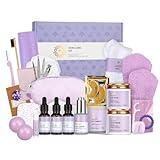 Facial Skin Care Set & Spa Kit - Mothers Day Gift Ideas, Self-care Relaxation Gifts, Skin Care Collection with Essential Oils, Hyaluronic Acid, Vitamin E. (Lavender)
