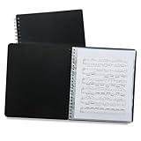 Binditek 1 Pack Sheet Music Folder, 40 Double-Sided Sleeves Display 80 Pages, 40-Pocket Binder Organizer for Letter Size, Sheet Music Holder with Metal Wire Binding Spine, Black