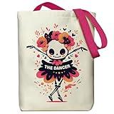 Skeleton Tote Bag for Women, Skull Canvas Tote Bag with Zipper, Skeleton Gifts for Bridal Showers Birthday Anniversary Valentine's Day, Skeleton Parties Graduation Graduation Dance Cheerleaders