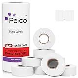 Perco 1 Line White Labels - 8 Rolls, 1 Sleeve, 8,000 Blank Price and Date Gun Labels for Perco 1 Line Price and Date Guns - Made in USA