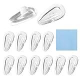 Eyeglass Nose Pads For Glasses Anti Slip Optical Soft Silicone No Slip Spectacle 6 Pairs of Push-in Oakley Crosshair Square Wire Glasses Nose Pad with Cross(Plug-in, 14 * 7mm)