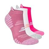 Skechers Women's 3-Pack Performance Pickleball Low Cut Socks, Odor Control & Mesh Ventilation, Velvet Dust/White/Knockout Pink, 9-11