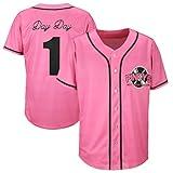 Men's Pinky's Next Friday Movie Baseball Jersey Day Day CD Store Sports Fan Hip Hop Jerseys Stitched (M, Pink)