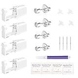Makalong 4-Pack Disposable Ear Piercing Kit - Dual-Size 3mm & 4mm Ear Piercing Gun, Hypoallergenic Ear Piercing Gun Kit for Sensitive Skin & Beginners, Self Piercing Kit, Earring Piercing Kit