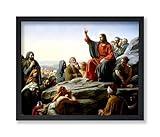 Poster Master Vintage Sermon on the Mount Poster - Retro Jesus Preaching Print - Jesus Christ Art - Gift for Men & Women - Religious Decor for Living Room, Chapel or Church - 8x10 UNFRAMED Wall Art