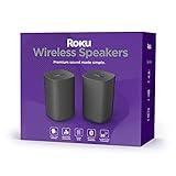 Roku Wireless Speakers (for Roku Streambars or Roku TV),Black 2 Count (Pack of 1)
