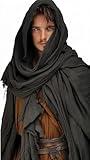 BAKUGOU Renaissance Shawl Men Black Medieval Scarf Hood Red Renaissance Shawl Cloak Men Post Apocalyptic Costume Head Scarf