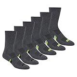PUMA mens 6 Pack Crew athletic socks, Grey/Green, 10 13 US