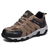 Steel Toe Shoes for Men Lightweight Puncture Proof Slip Resistant Composite Toe Safety Work Shoes for Industrial Construction (Brown-Series 2, Adult, Men, 10.5, Numeric, US Footwear Size System, Medium)