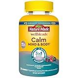 Nature Made Wellblends Calm Mind & Body, Magnesium Citrate, Ashwagandha 125mg & GABA 100mg Blend for Stress Relief, 38 Gummy Vitamins