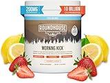 ROUNDHOUSE PROVISION Morning Kick, Zero Sugar Greens Superfood Powder Supplement with Ashwaganda, Collagen, Probiotics, Debloat Drink, 30 Servings (Strawberry Lemonade) by Chuck Norris