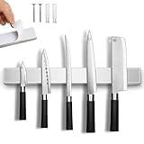 Magnetic Knife Holder for Wall, No Drilling Magnetic Knife Strip Adhesive Knife Holder Magnet Knife Bar, Wall Mount Knife Rack Block Metal Tool Holder for Utensils RV Kitchen Organization, 10 Inch