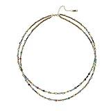 Plumiss Women Handmade Chakra Crystal Hematite Bead Strand 2 Layers Necklace
