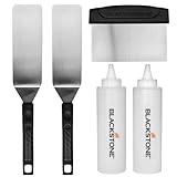 Blackstone 1542 5-Piece Professional Griddle Accessory Toolkit with 2 Squeeze Bottles, 2 Spatulas, and 1 Scraper