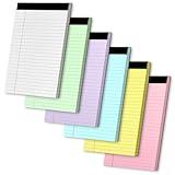 WINKIO Legal Pads 5" X 8", 6 Pack Colored Note Pads, College Ruled Yellow Lined Paper Pads, Letter & Legal Ruled Pads, 30 Sheets per Small Writing Pads 5x8 for School, Home, Office, Business