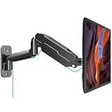 MOUNT PRO Single Monitor Wall Mount for 13 to 32 Inch Computer Screens, Gas Spring Monitor Arm Holds Up to 17.6lbs, Full Motion Adjustable Wall Bracket, VESA Mount 75x75, 100x100, Black