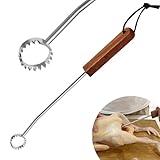 KONIDUN Lung Scraper of Chicken Processing Equipment, Easily Removes Poultry Lungs, Acacia Wood Handle, Chicken Butchering Equipment That Efficient Gutting Tool for Turkey, Chicken