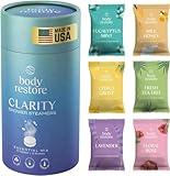 Body Restore Shower Steamers Aromatherapy 6 Pack - Birthday Gifts for Women, Men, Travel Essentials, Stress Relief, Relaxation, Self Care - Variety
