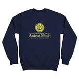 Atticus Finch Law Offices Funny Retro Classic Book Humor Mens Sweatshirt XX-Large Navy