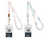 Cute Lanyard id Holder Durable Retractable Lanyards for ID Badges,Waterproof ID Badge Holder for Cruise Ships Key Cards (Cool Marble)