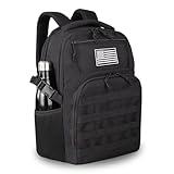 TBNBO Military Tactical Backpack for Travel Hiking,Black Backpack for Men with Bottle Holder, 30L Small Laptop Backpack for Work, Men's Assault Bag Back Pack