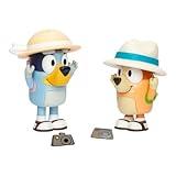 Bluey Figure 2-Pack - On Holiday, 2.5 Inch Figures with Accessories, Kids Can Recreate Their Favorite Moments from The Episode, Figures Include Removeable Hats