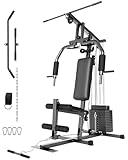 GarveeLife Home Gym Machine System with 100LBS Weight Stack, Multifunctional Weight Machine, Full Body Workout Station Exercise Equipment, All in One Home Gym with Pulley System for Strength Training