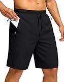 G Gradual Men's Hiking Shorts 7"/9" Lightweight Athletic Shorts for Men Quick Dry Stretch Casual Shorts with 3 Zipper Pockets(9inch,Black,L)