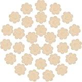 Geyoga 30 Pieces Nipple Cover Pasties Disposable Nipple Covers No Show Satin Breast Stickers Self Adhesive Petal Bra Pasties(Nude)